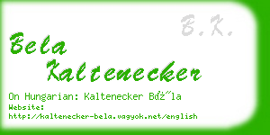 bela kaltenecker business card